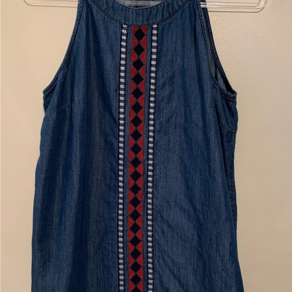 est 1846 Tops - Embroidered Denim Sleeveless Top